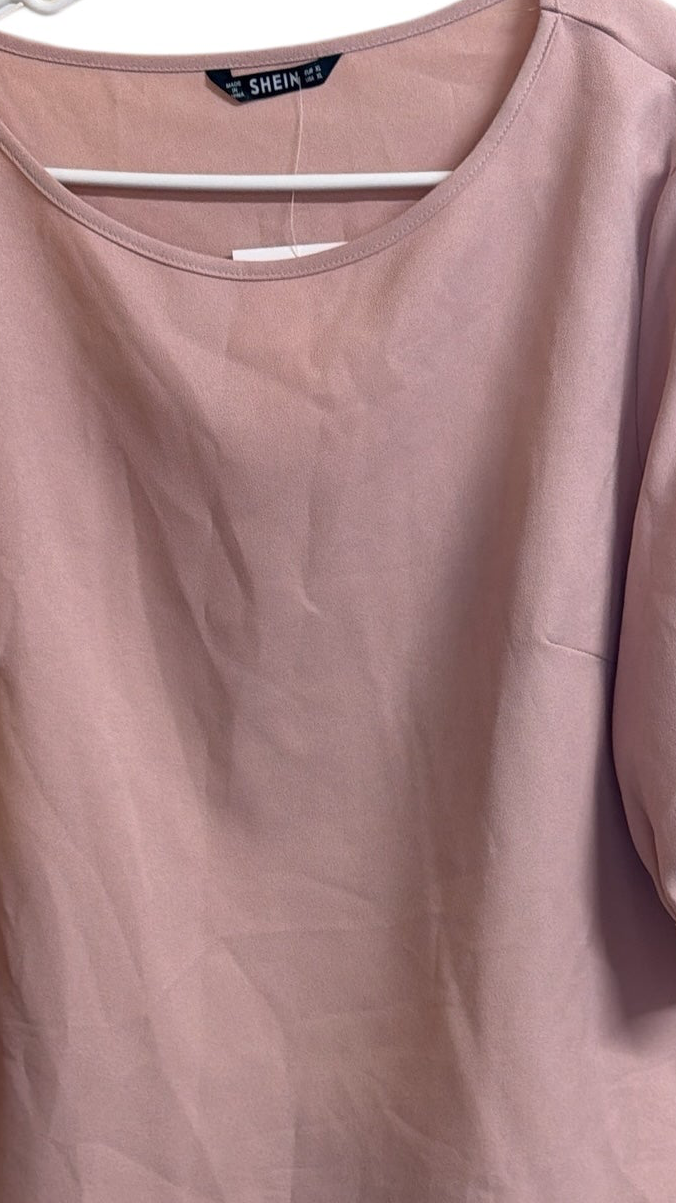 SHEIN pearl sleeve pink top