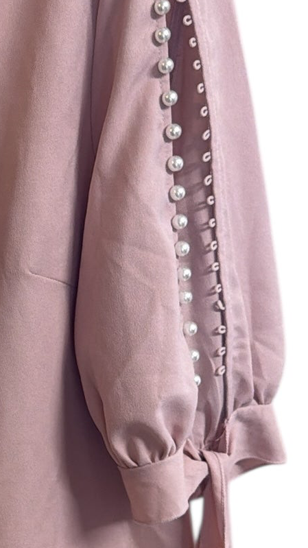 SHEIN pearl sleeve pink top