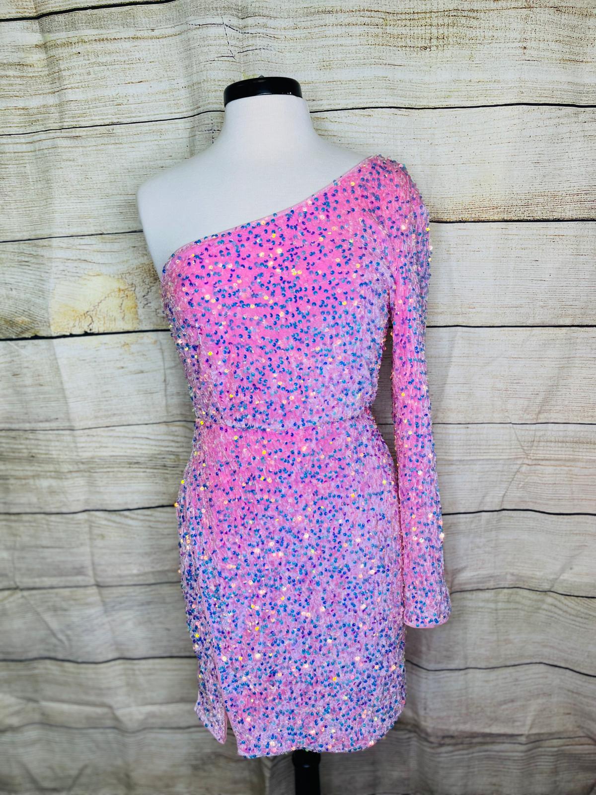 Pink sparkle HOCO dress