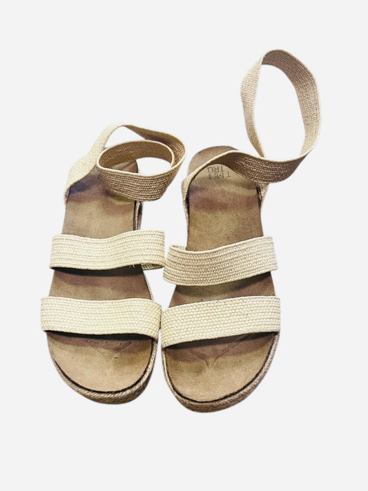 Strap tan wedge sandals