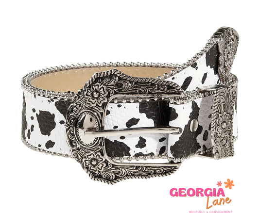 Cow Print Belt