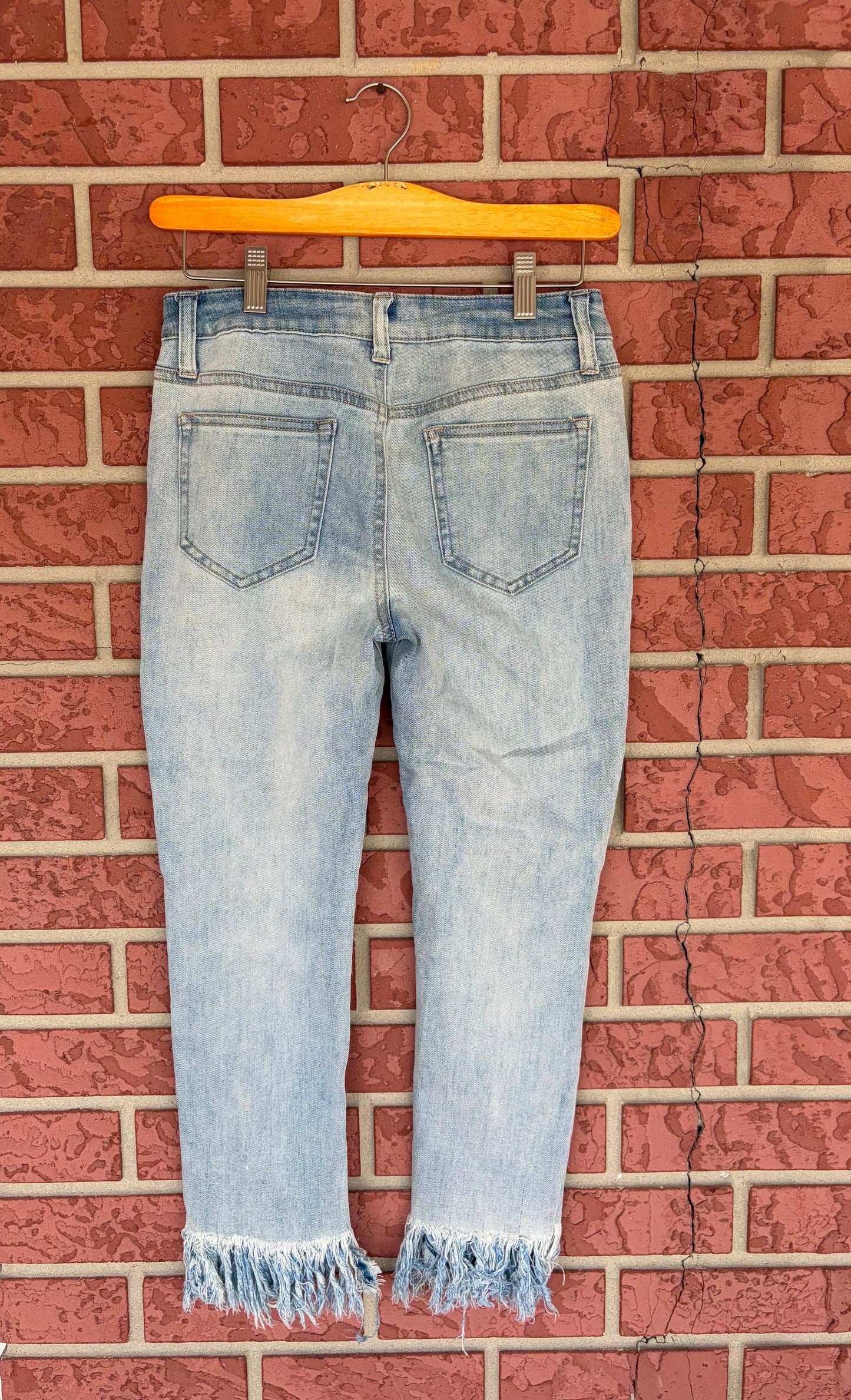 Chelsea & Violet Light Wash Fringe Jeans