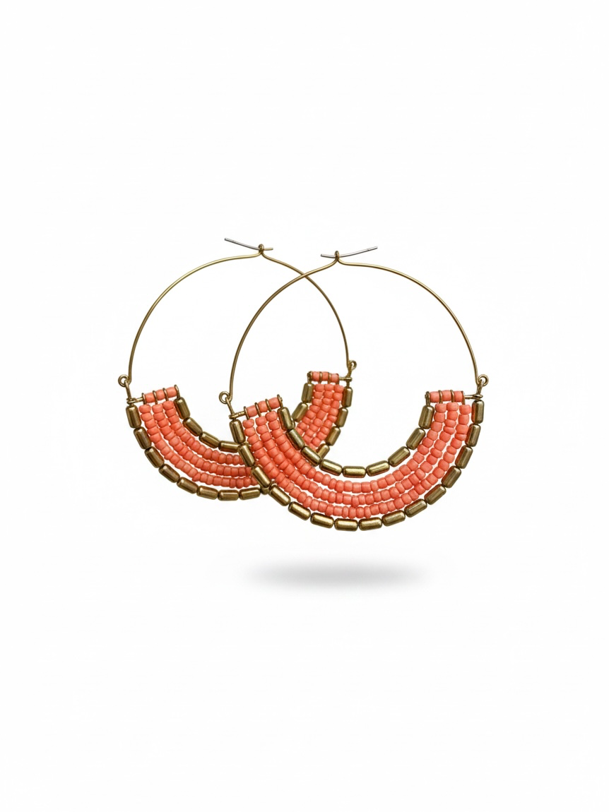 Peach Love hoop earrings