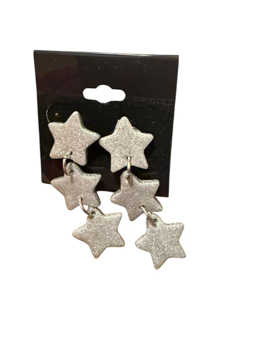 Silver stars earrings