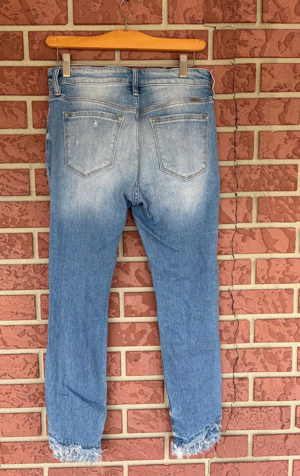 Kancan Distressed Bottom Medium Wash Jeans