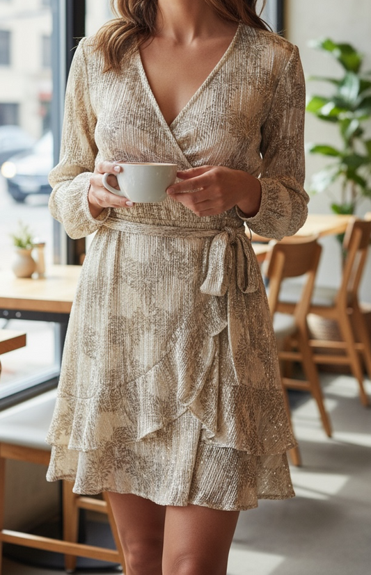 Gold shimmer Fall nights dress