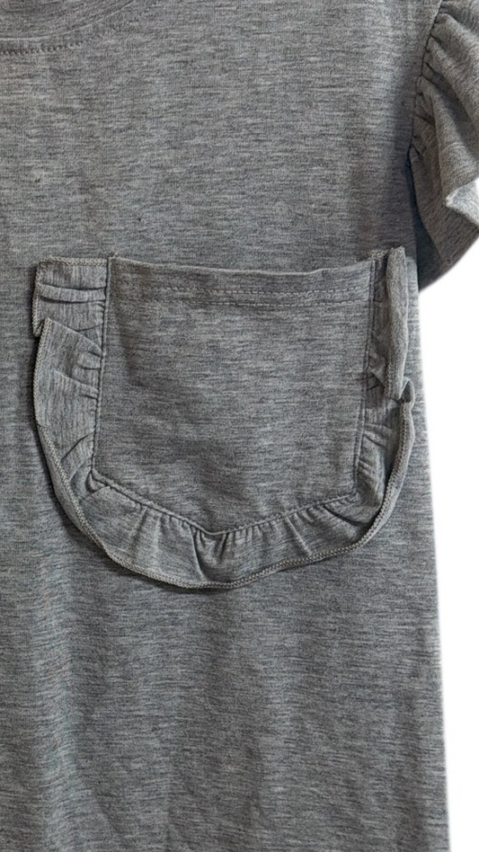 SHEIN grey pocket puff sleeves top
