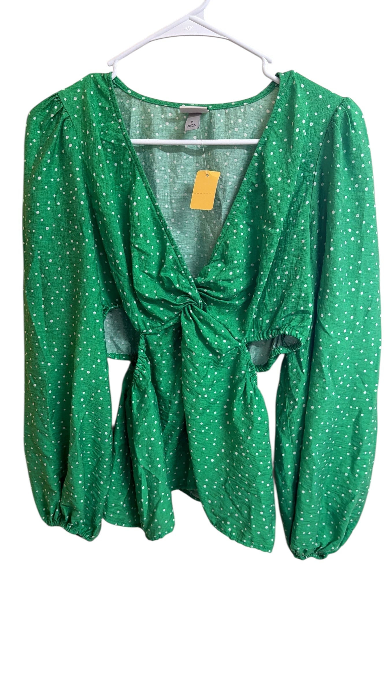 A new day green cut out top