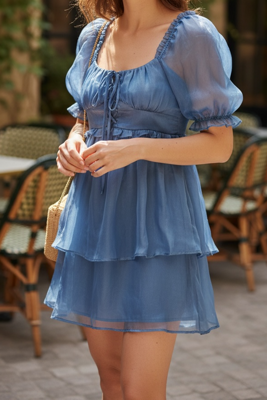 Blue shimmer dress