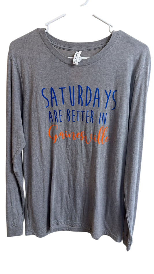 Gators grey tshirt Saturdays are better in Gainesville