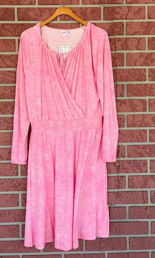 Lularoe pink wrap midi dress