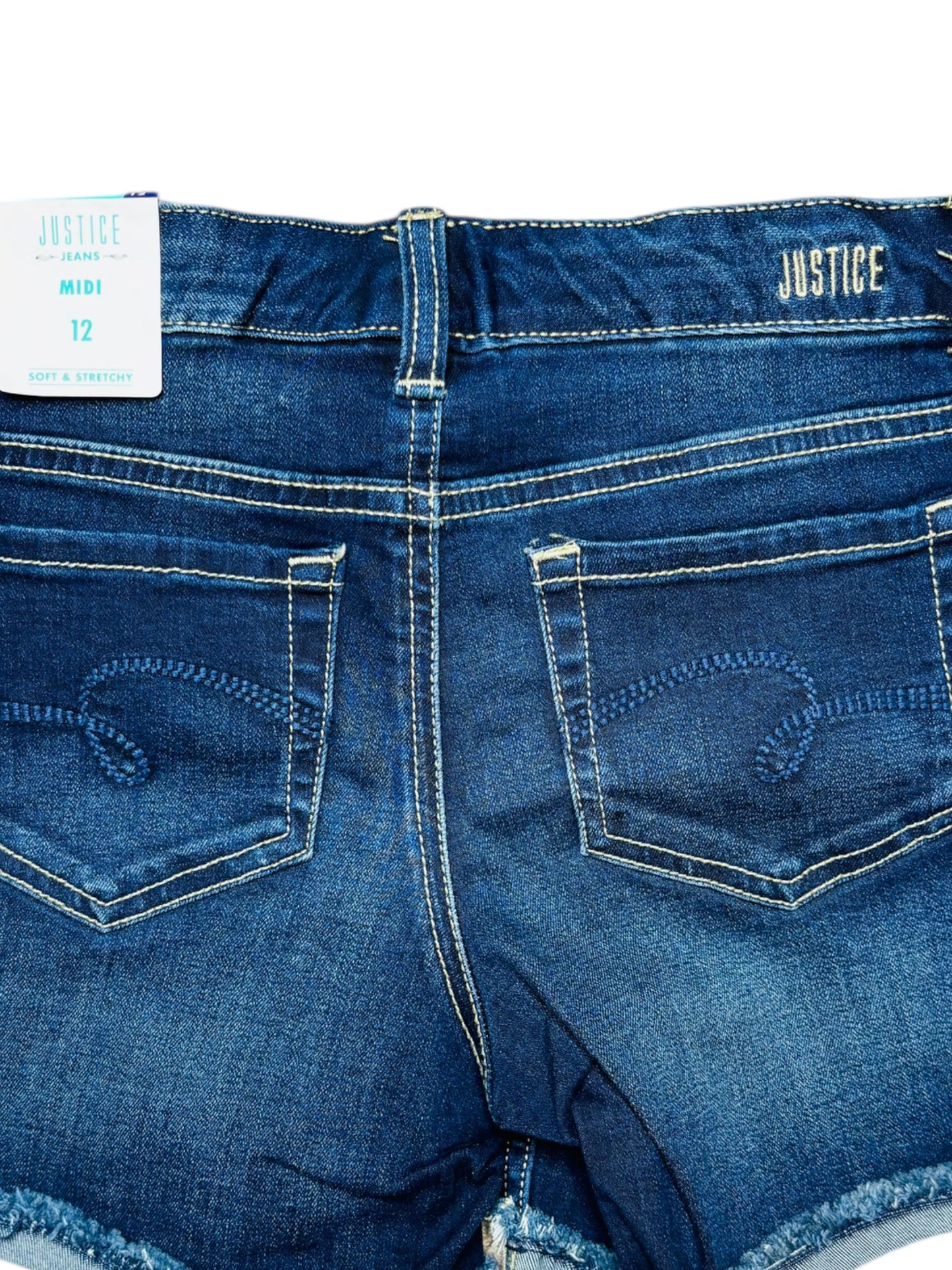 Justice denim shorts dark wash NWT
