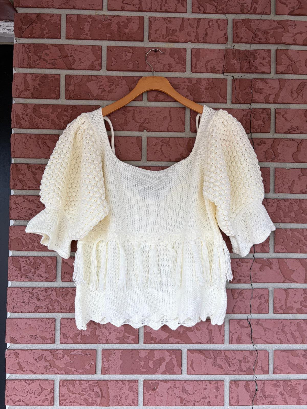 BiBi White Crochet Top