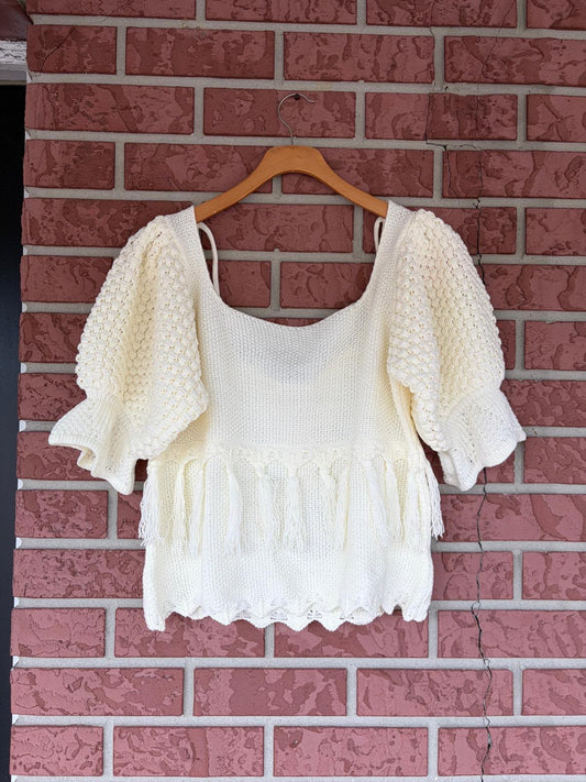 BiBi White Crochet Top