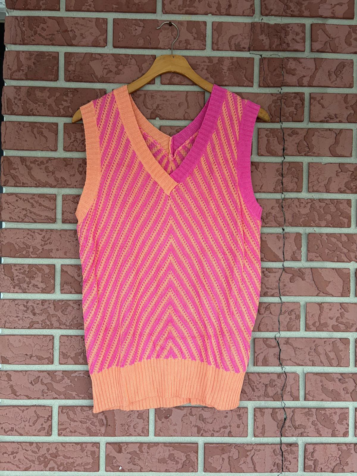 Pink & Orange Vest Top