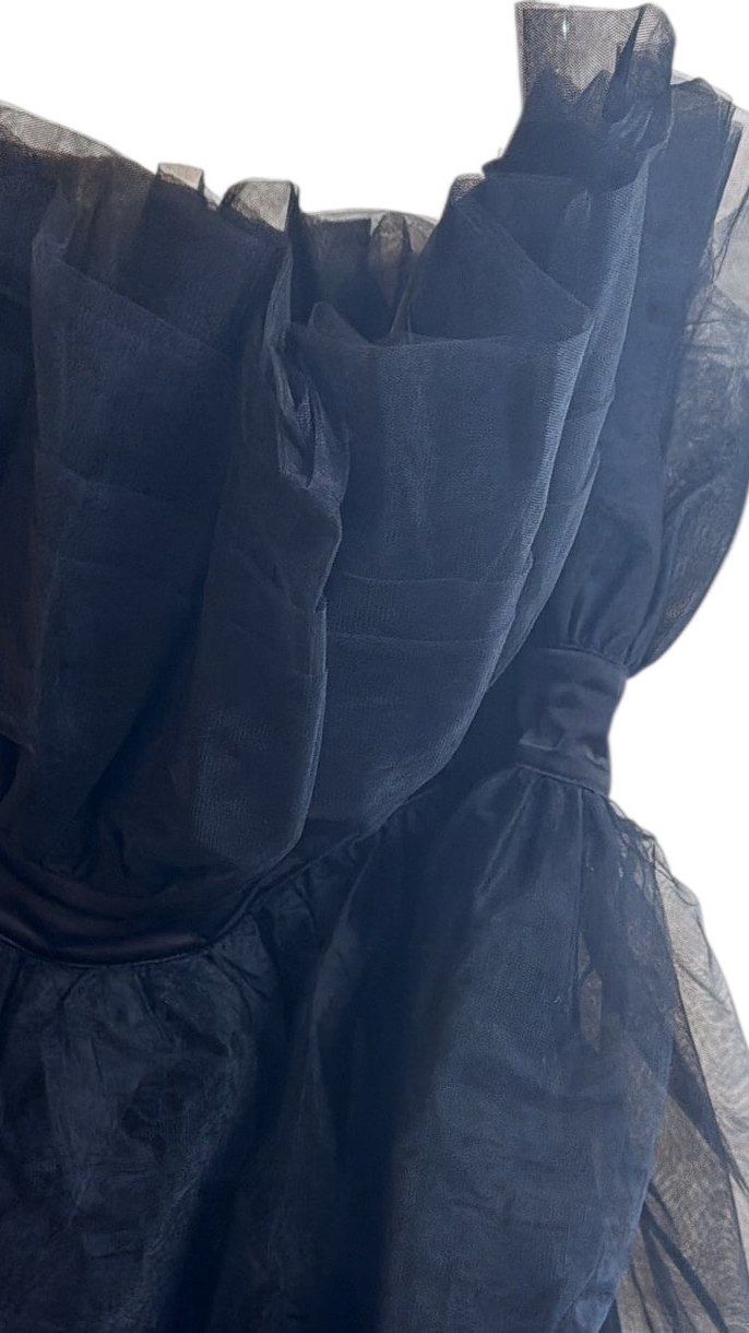 Entro puff dress mini black