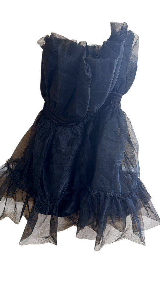 Entro puff dress mini black