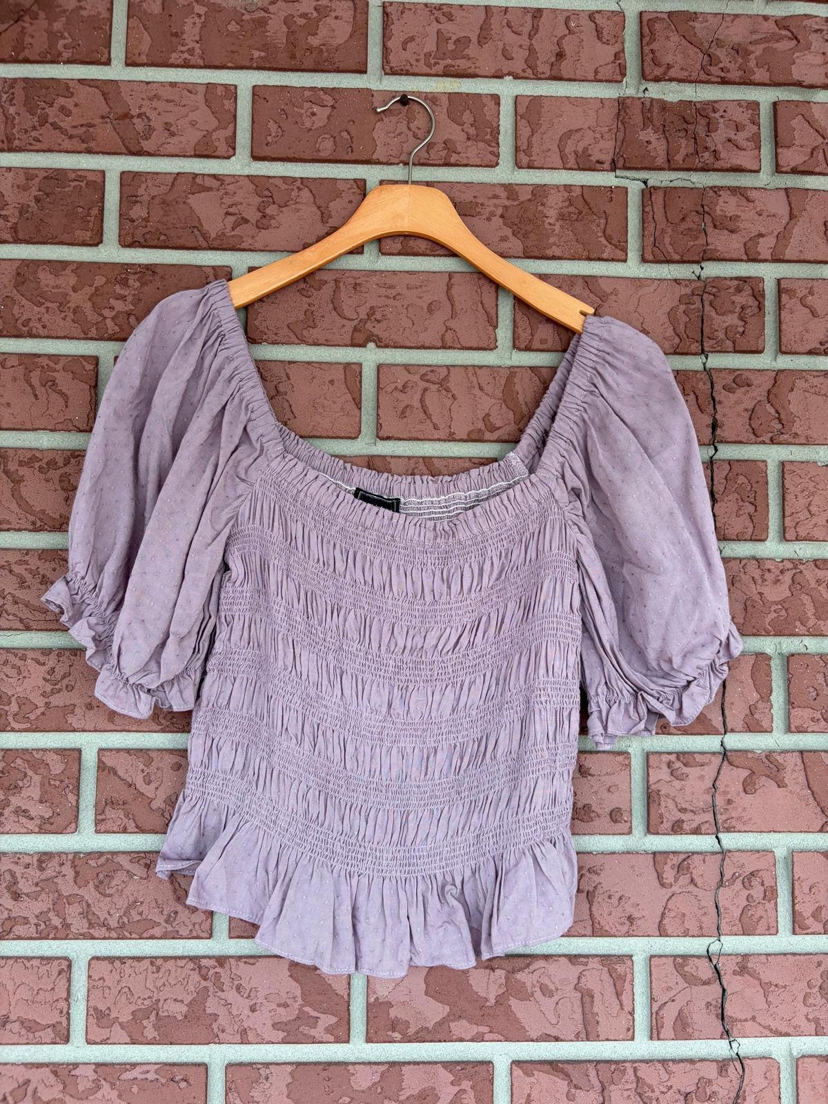 Kayla’s Armo Lavender smocked top