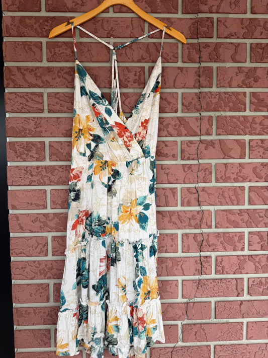 9923 Floral Halter Dress tropical