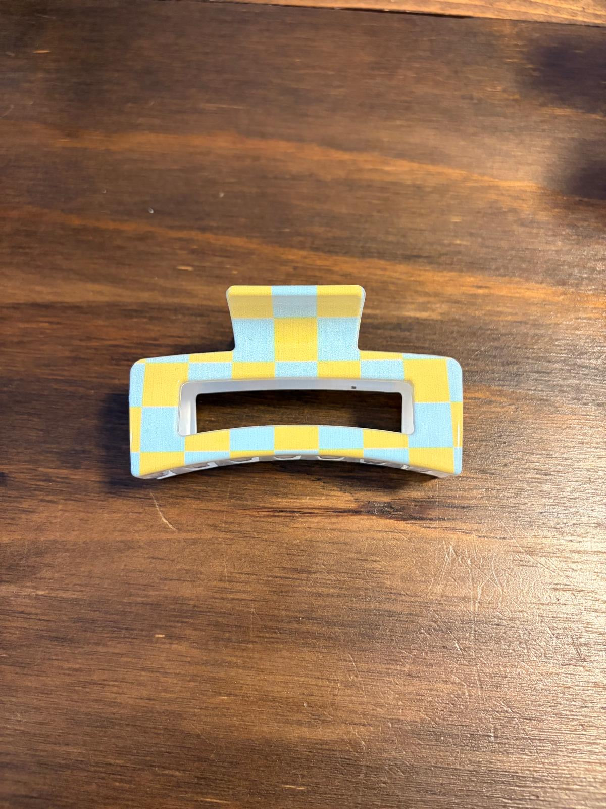 Assorted claw clips checkered