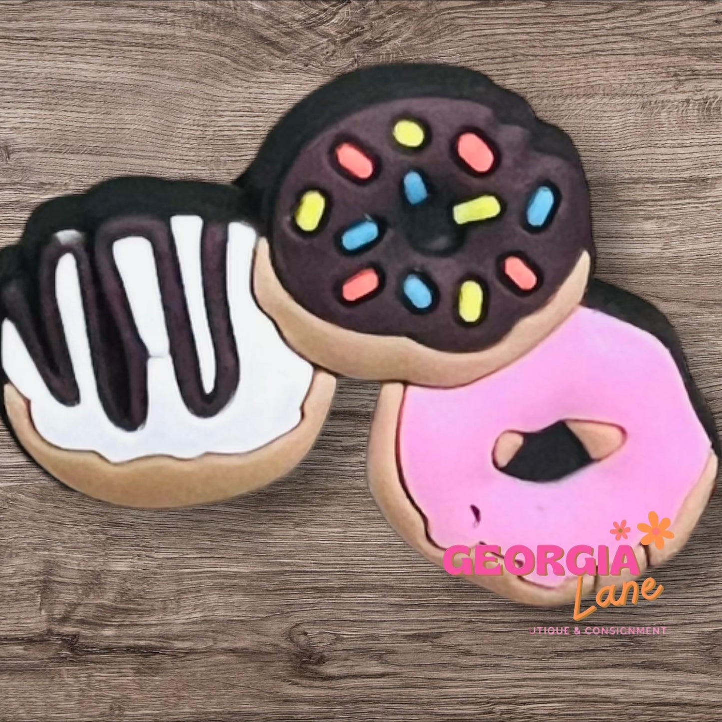 Triple donuts shoe charm