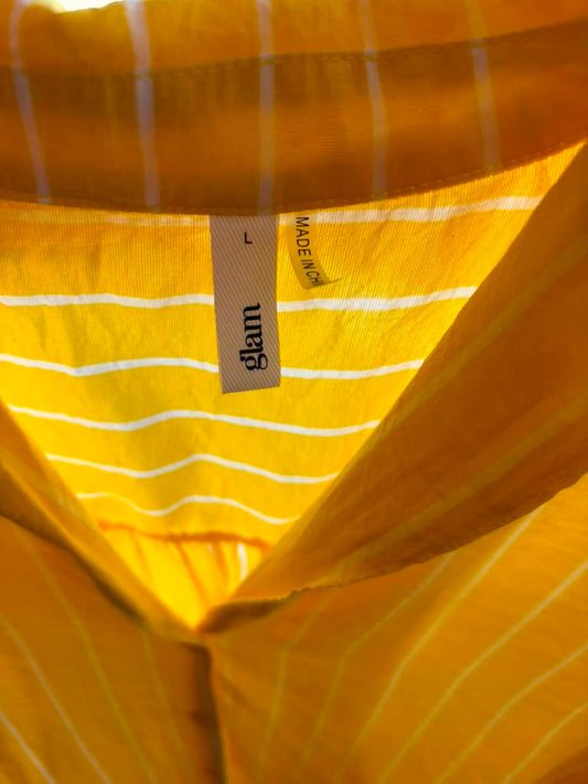 Glam Yellow Stripe Flannel