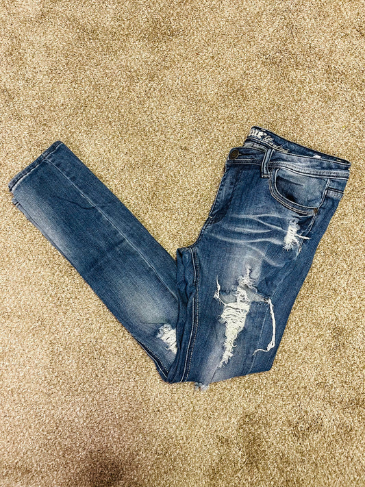 Machine denim jeans