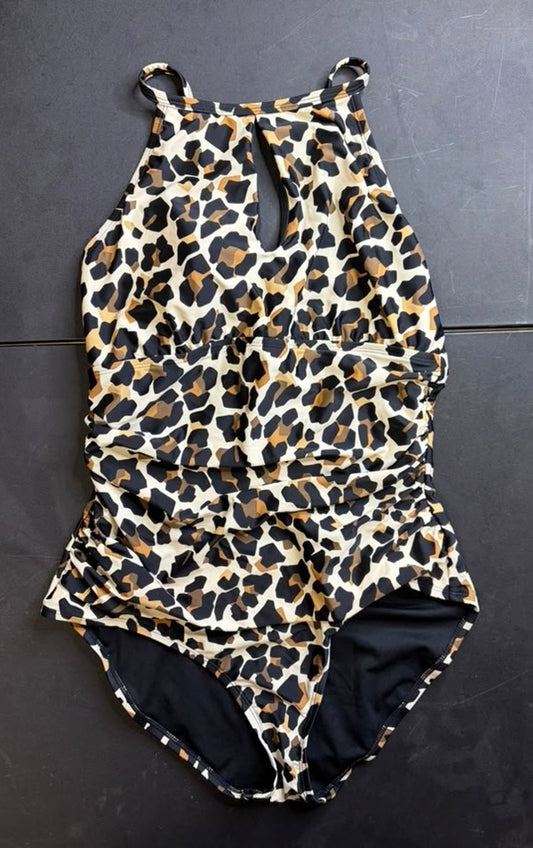 Ellen Tracy cheetah one piece swimsuit