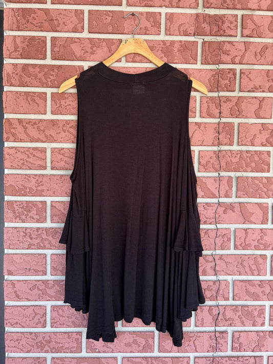 Wanna B black ruffle top