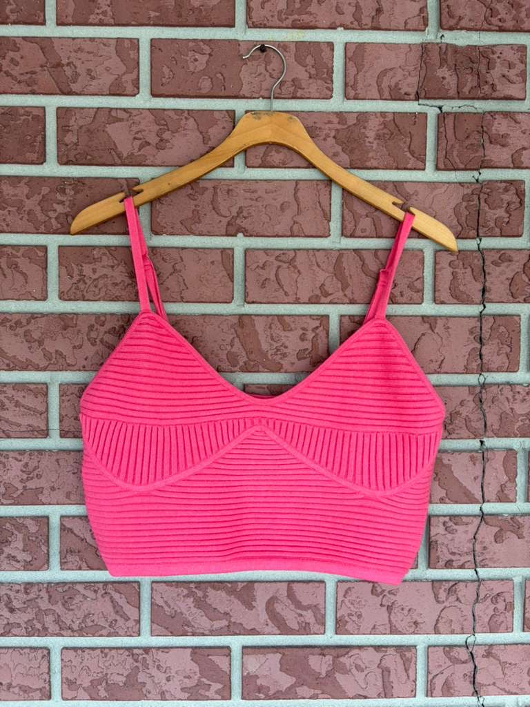 40048 aerie pink cropped top
