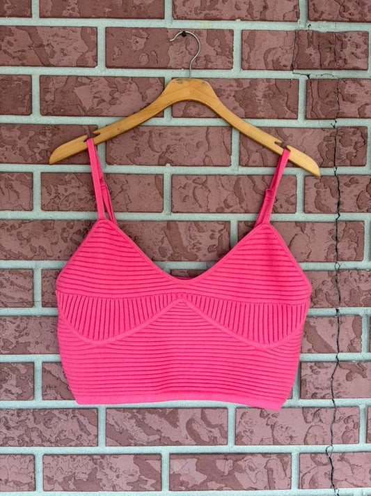 40048 aerie pink cropped top