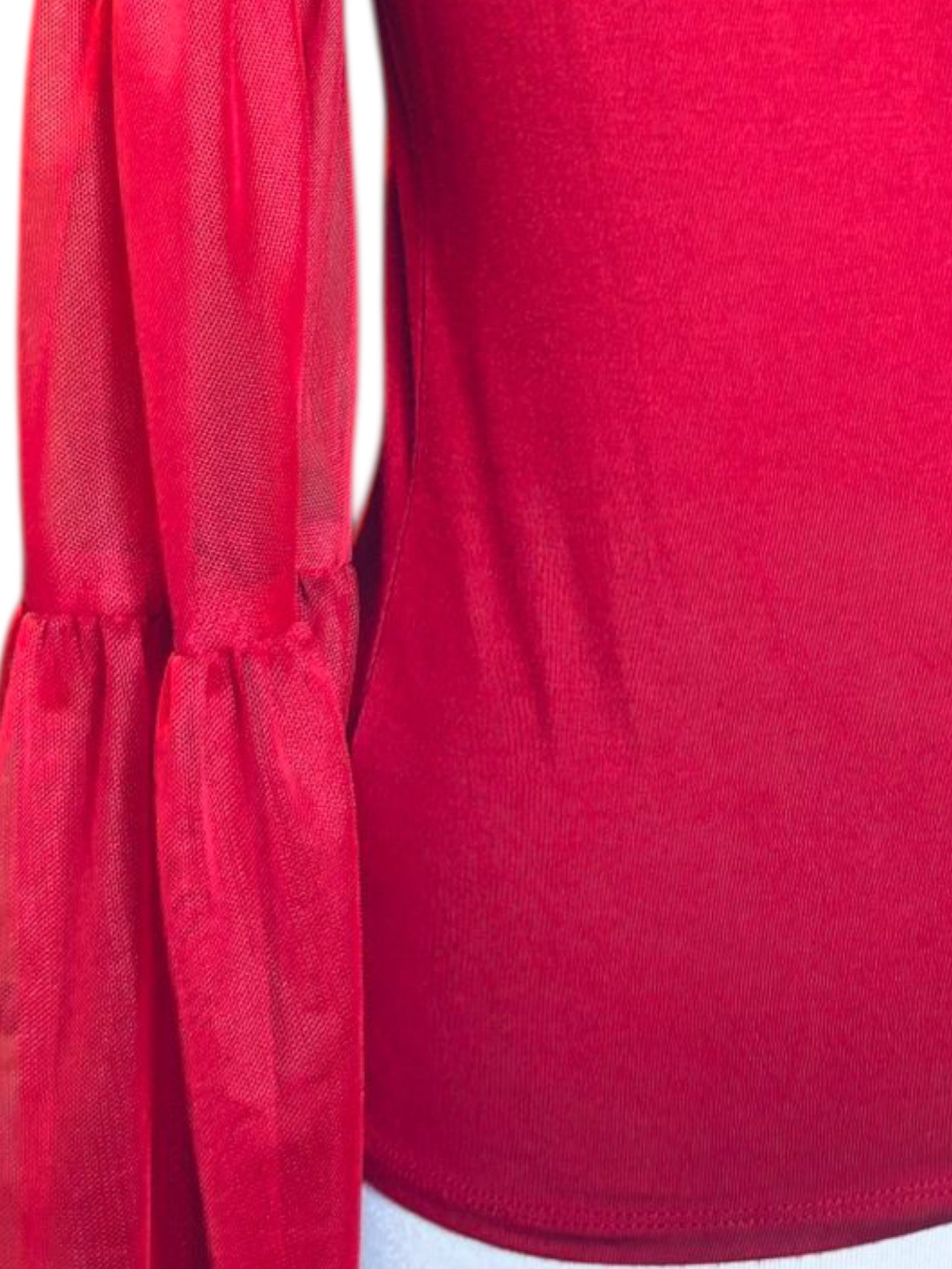 Vince Camuto sheer puff sleeve