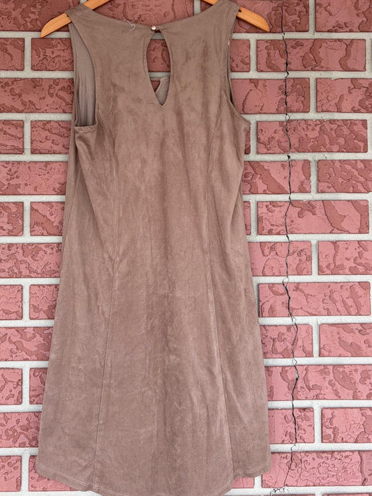 Eyeshadow brown pocket mini dress sleeveless 