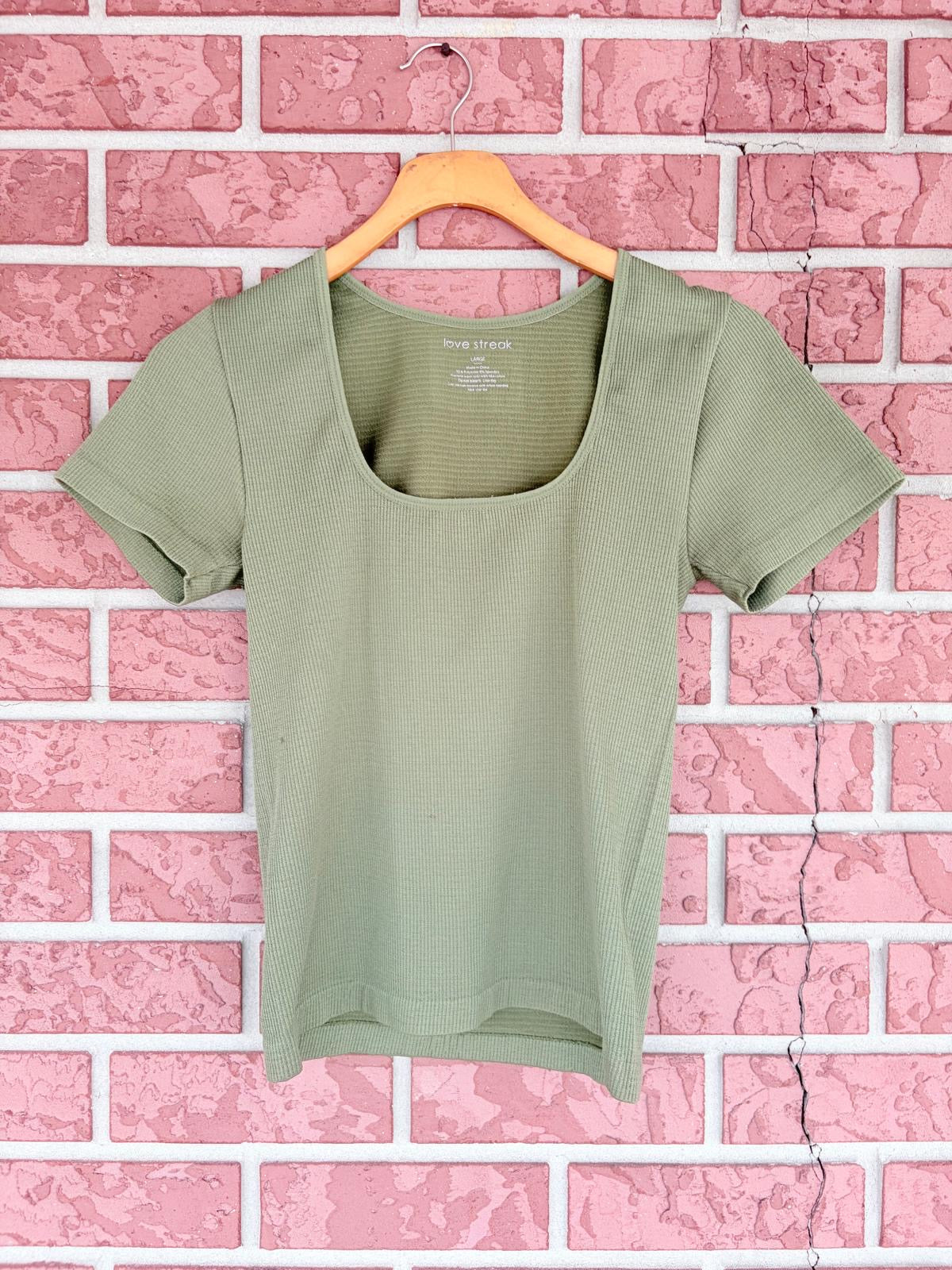 LoveStreak Green square neck top