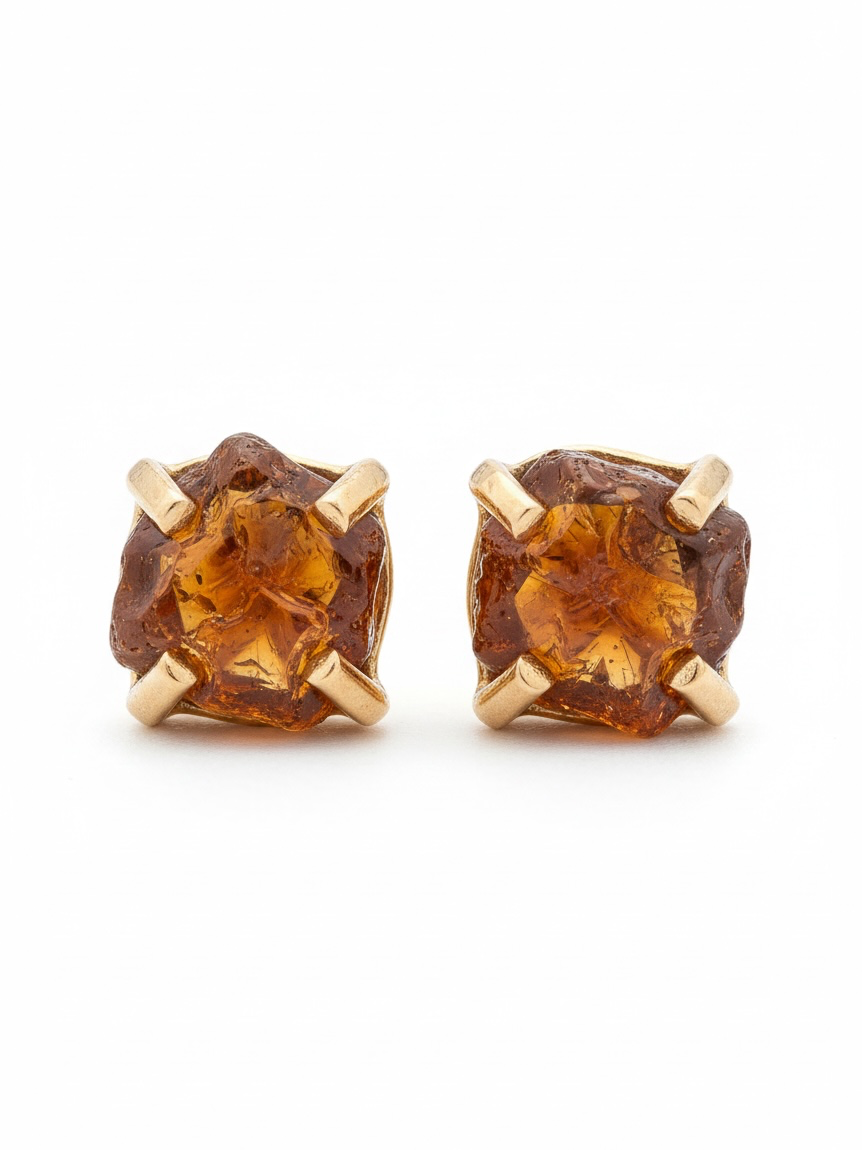 Fall back orange stone earrings