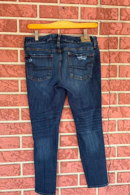 American Eagle Dark Wash Distressed Jeans