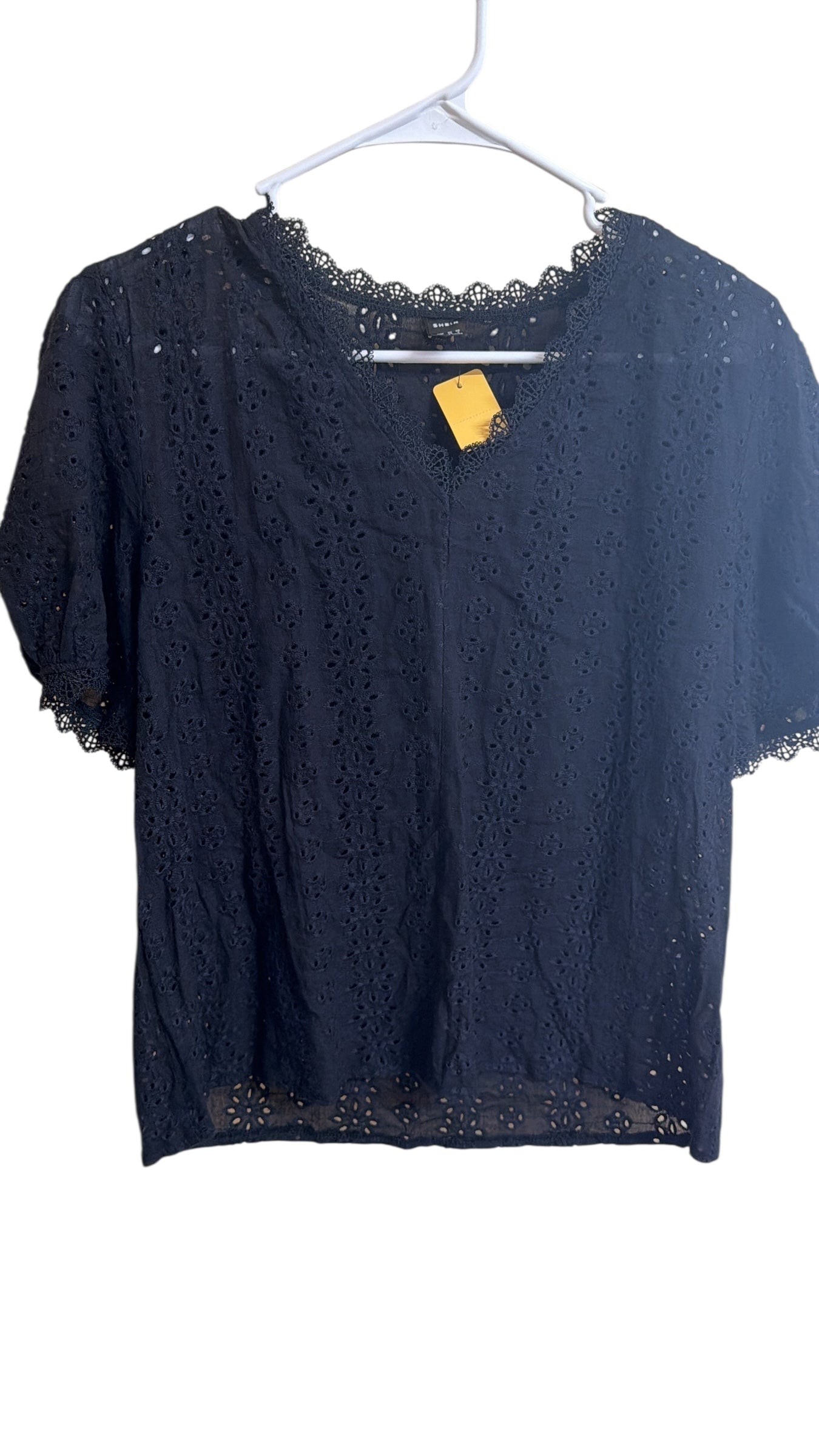 SHEIN black top peeps v neck