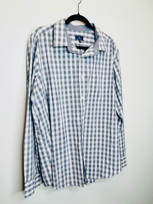 George Grey n white button up