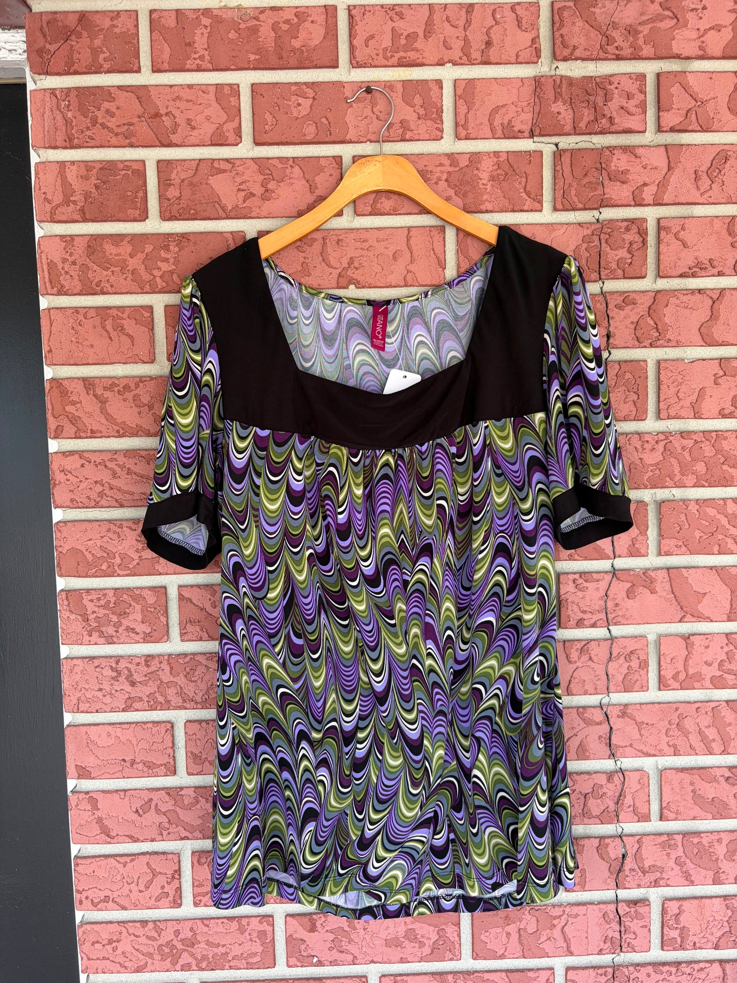 Gitano purple green top square neck