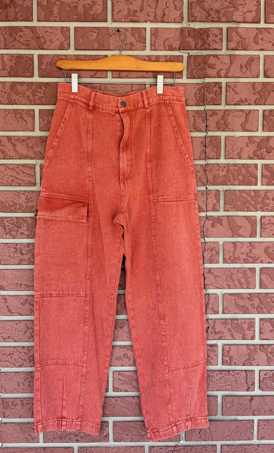 Entro Orange Cargo Jeans