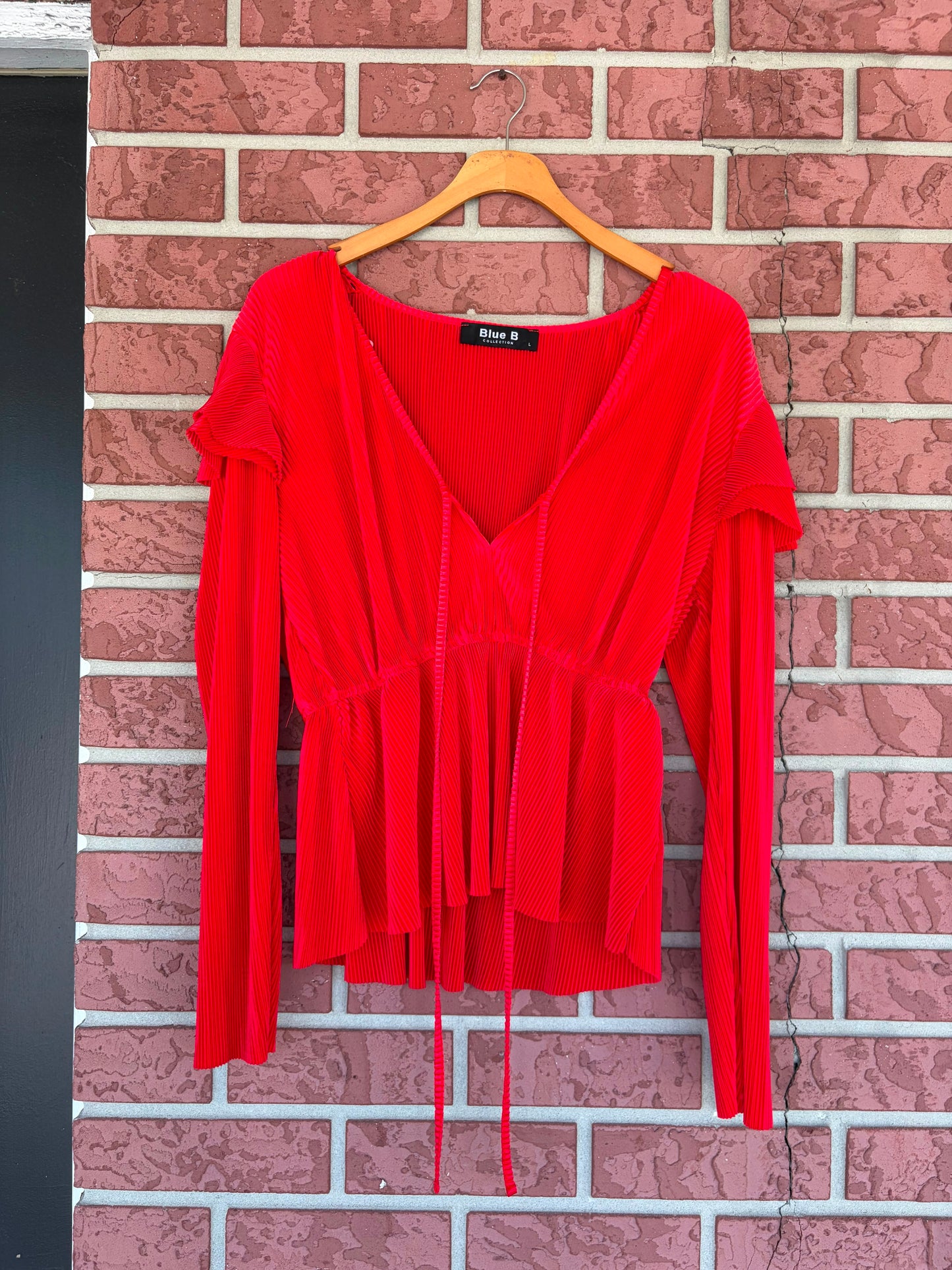 Blue B Red Peplum top