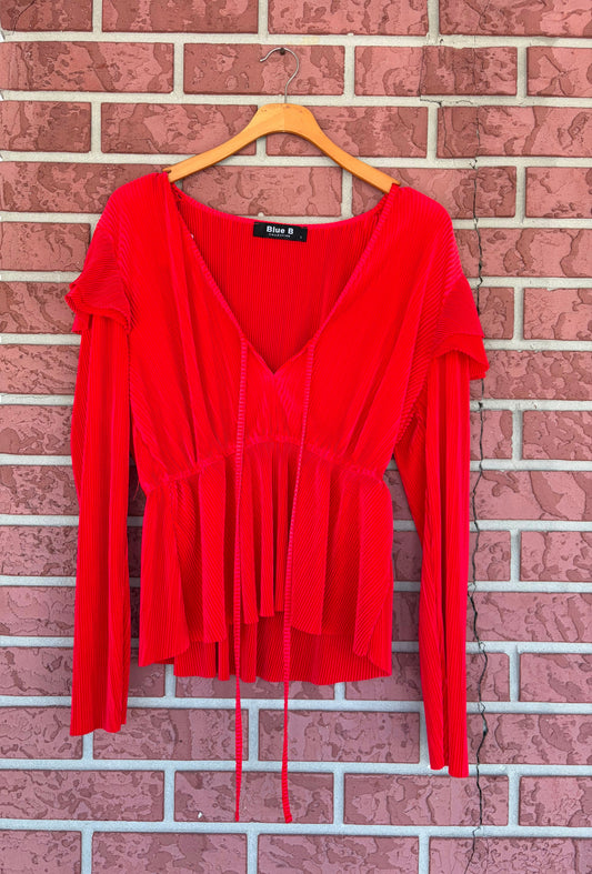 Blue B Red Peplum top