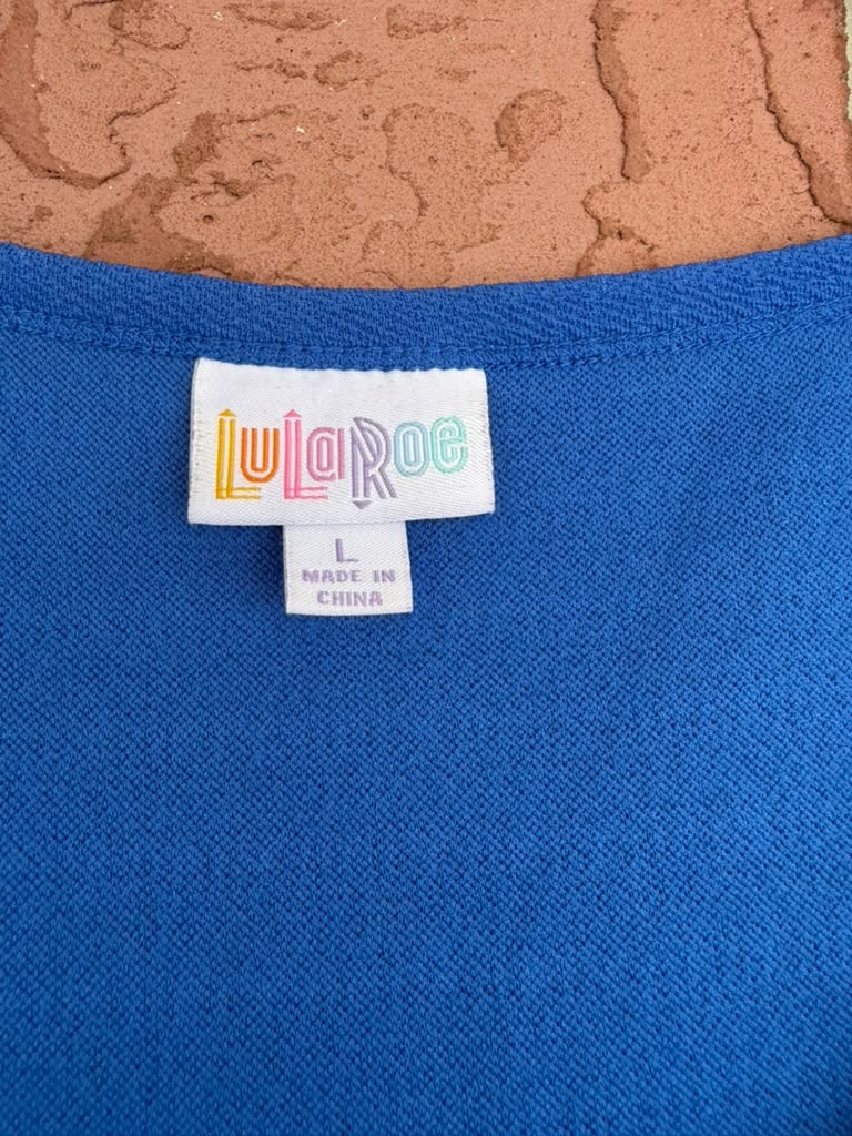 Lularoe blue a-line dress swoop neck