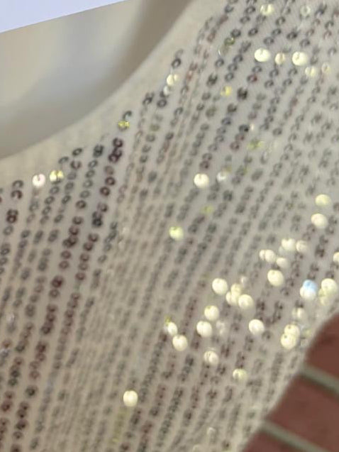 Sequins white and silver bodysuit