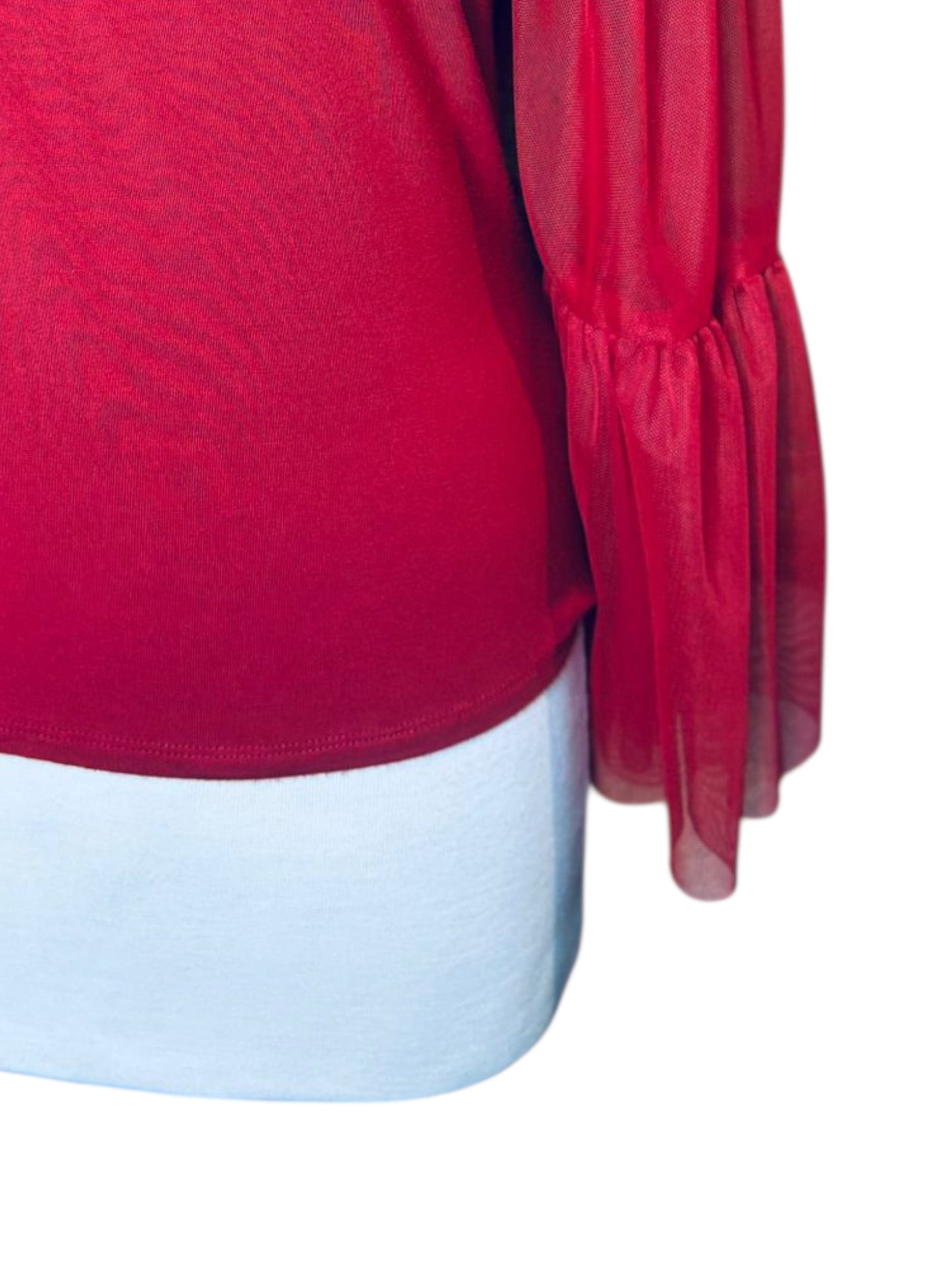 Vince Camuto sheer puff sleeve