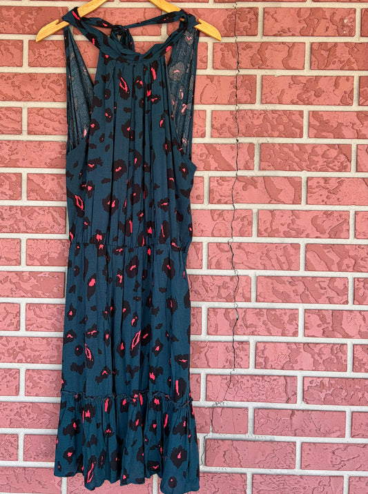 BTFBM green pink cheetah dress