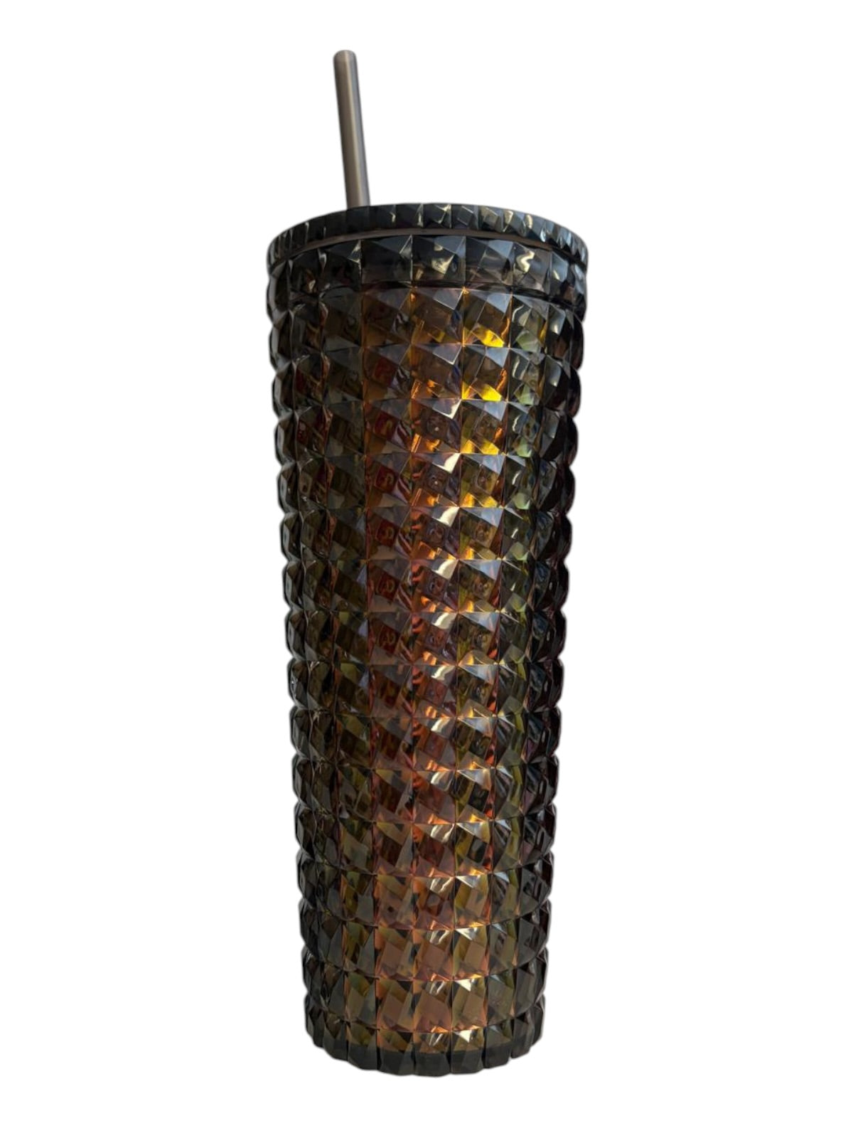 Diamond 24 oz cup with lid and straw