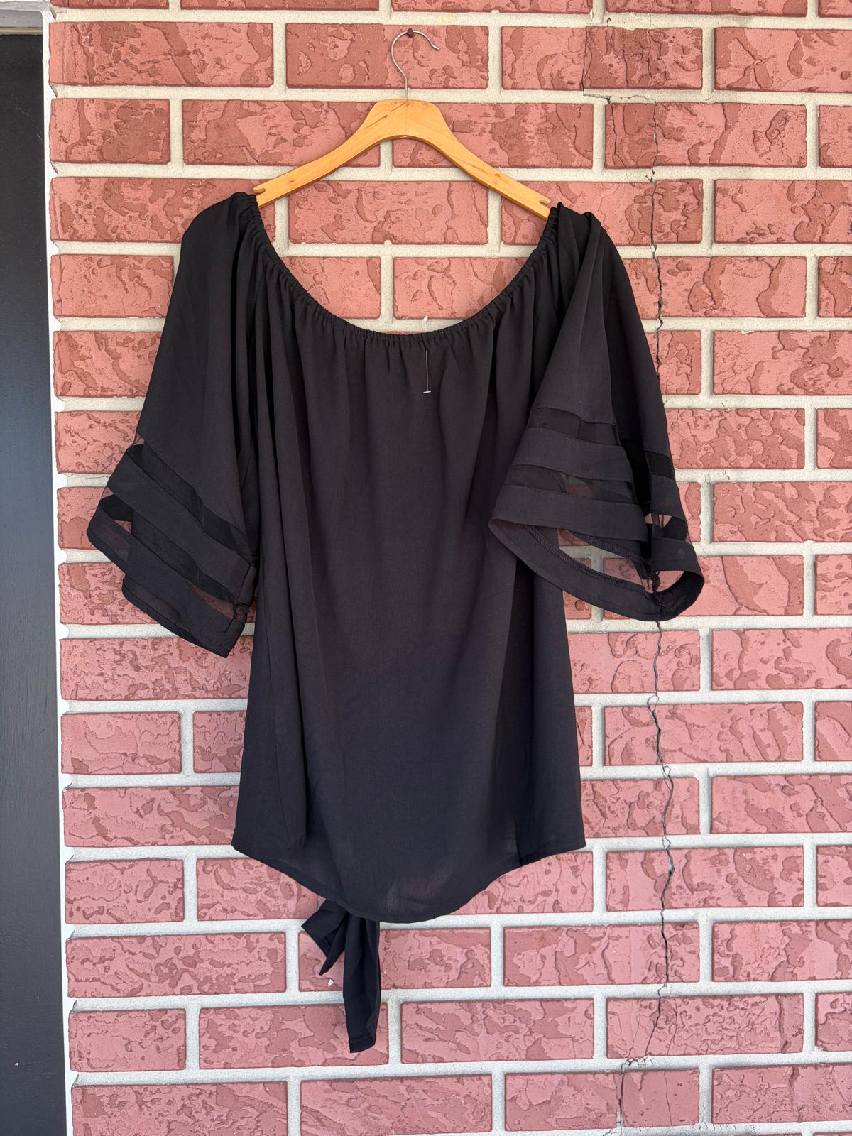 Black off shoulders tie top