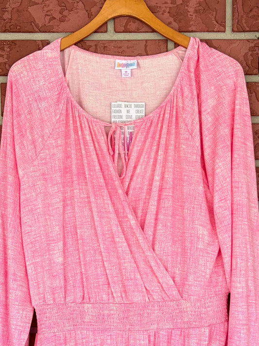 Lularoe pink wrap midi dress