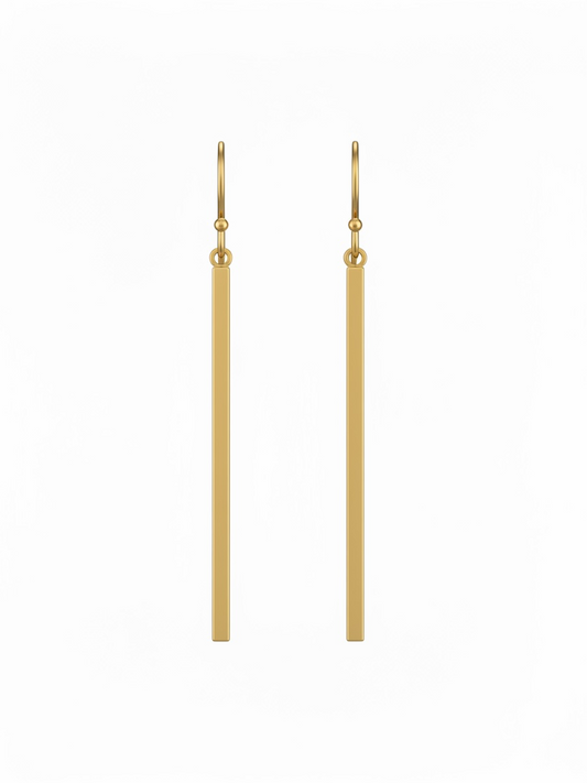 Bar long drip earrings